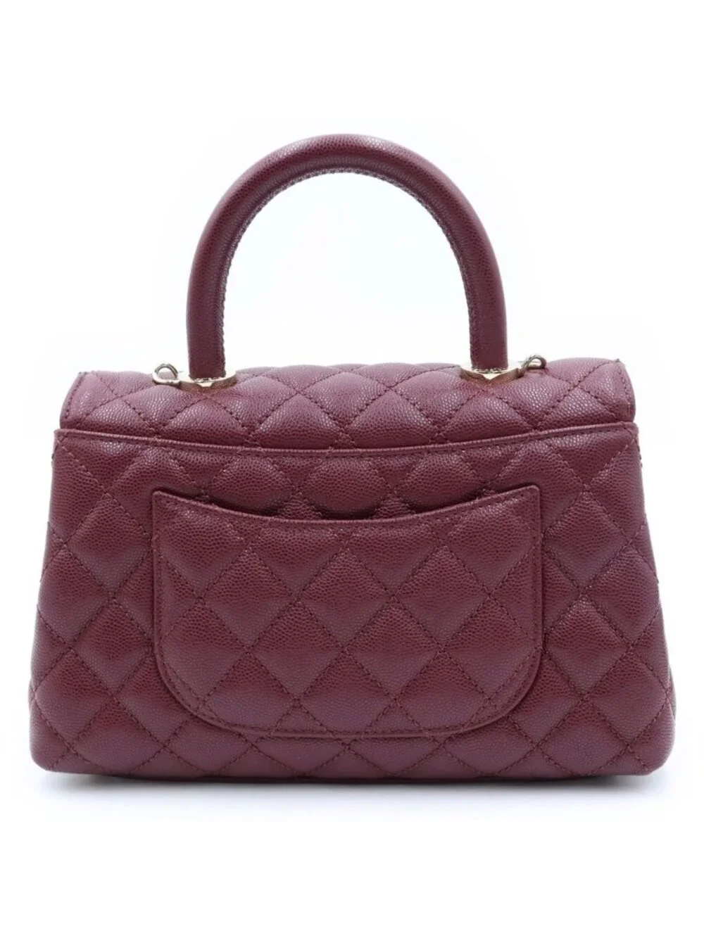 Chanel Coco Handle XS 2-Way Shoulder Bag Caviar Leather Burgundy Gold